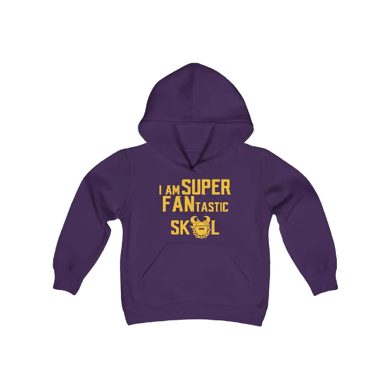 Youth Heavy Blend Hoodie - SUPER FANtastic Hoodie with Hem Fringe Bohemian Relaxed