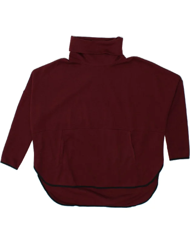 THE NORTH FACE Womens Roll Neck Sweatshirt Jumper UK 10 Small Maroon Hoodie with Slit Hem Functional Movement THE NORTH FACE Womens Roll Neck Sweatshirt Jumper UK 10 Small Maroon Hoodie with Slit Hem Functional Movement