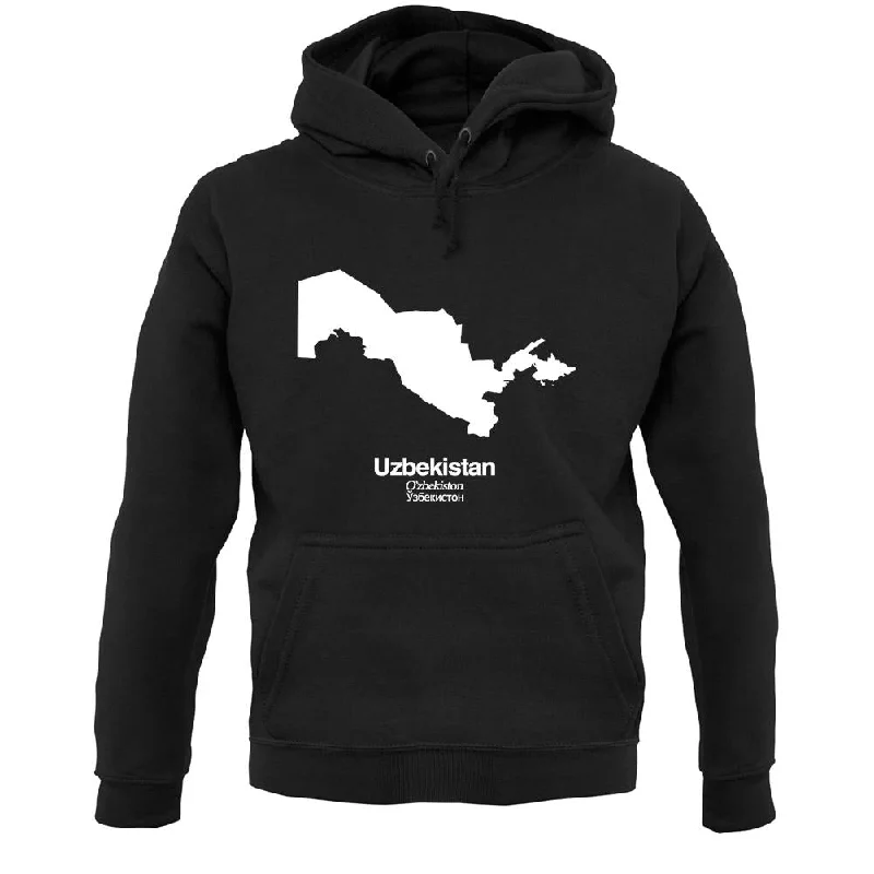 Uzbekistan Silhouette Unisex Hoodie Hoodie with Hem Lace Feminine Delicate