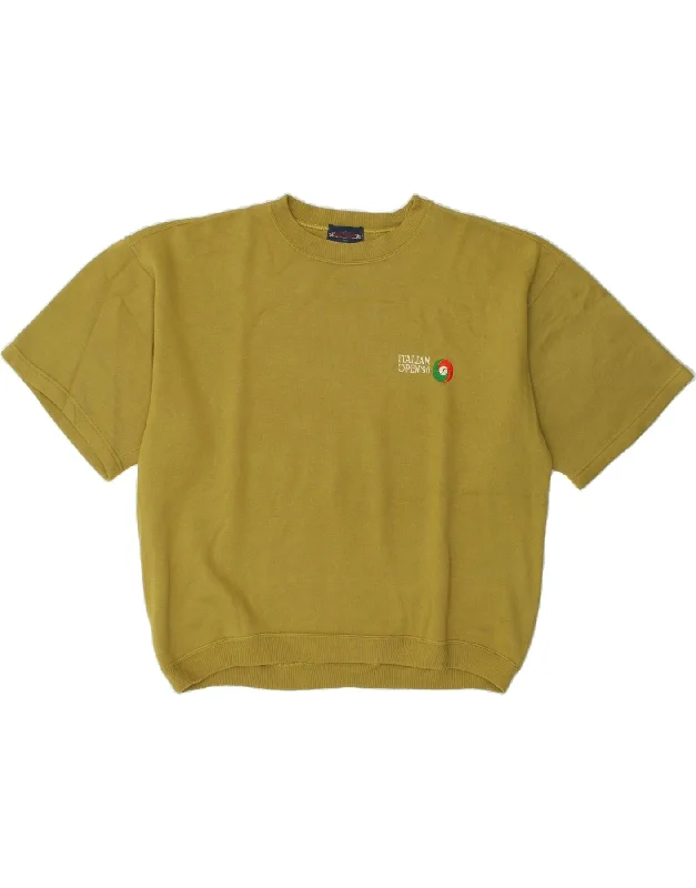 VINTAGE Mens Short Sleeve Sweatshirt Jumper Medium Green Cotton Hoodie with Lining Warm Insulated VINTAGE Mens Short Sleeve Sweatshirt Jumper Medium Green Cotton Hoodie with Lining Warm Insulated