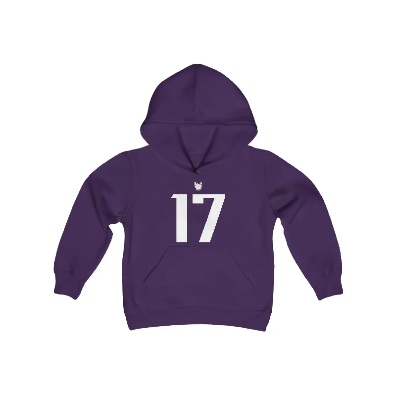 Youth Heavy Blend Hoodie - Jersey #17 Hoodie with High Neck Warm Protective