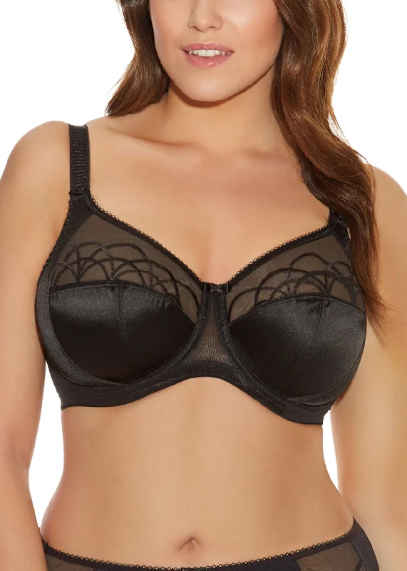 Cate Full Cup Banded Bra In Black - Elomi Sleek Push-Up Bra