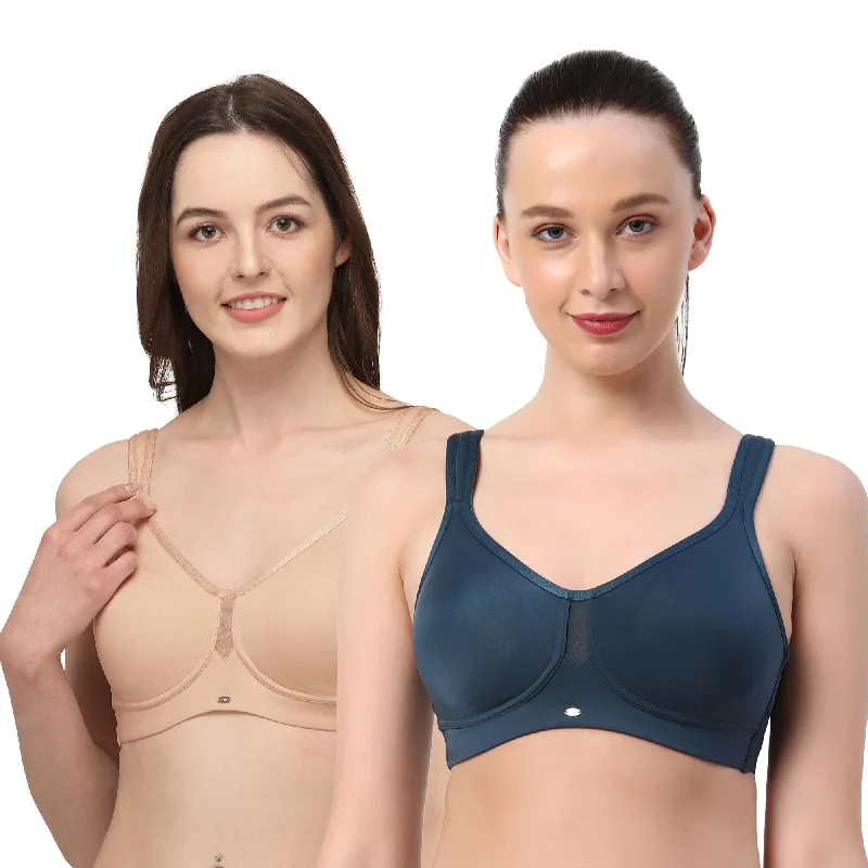 Full Coverage Minimizer Non Padded Non Wired Bra- Combo CB-328 Supportive Wireless Bra