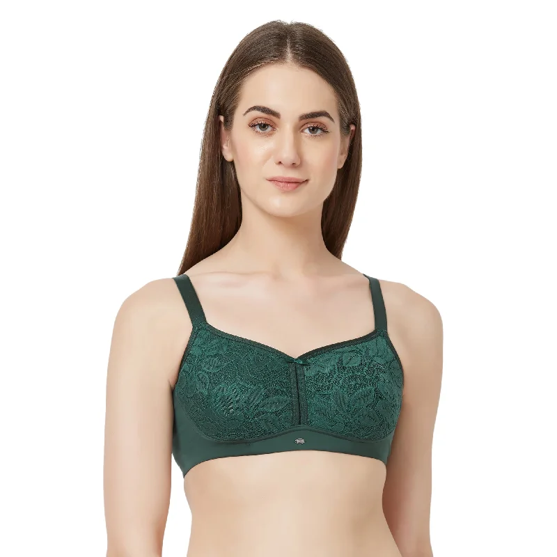 Full Coverage Non Padded Non Wired Lace Bra-FB-705 Seamless Wireless Bra
