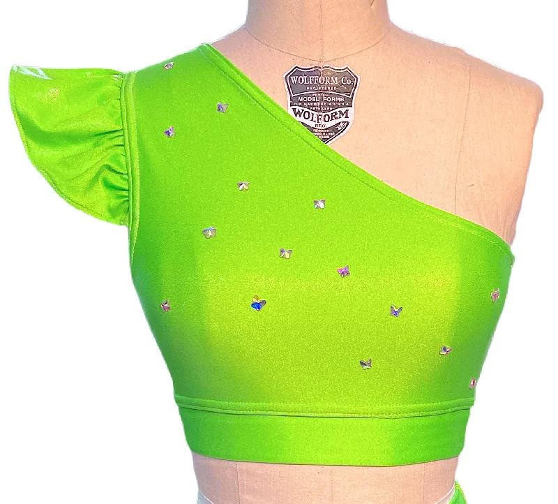 Neon Green Crystal Flutter Bra Ultra-Light Bra
