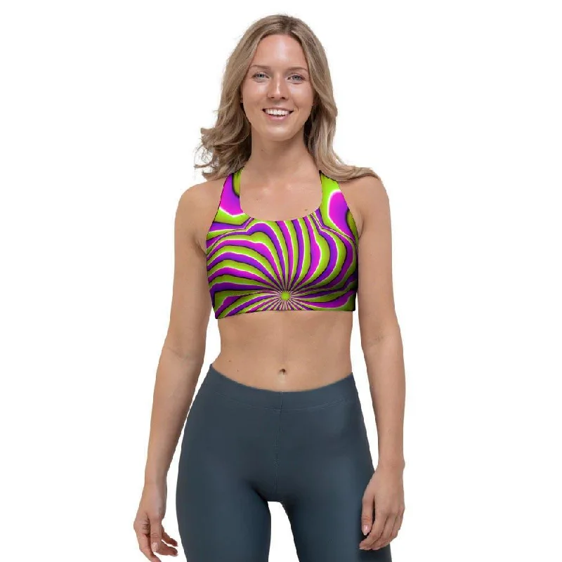 Optical illusion Abstract Sports Bra Elegant Silk Bra