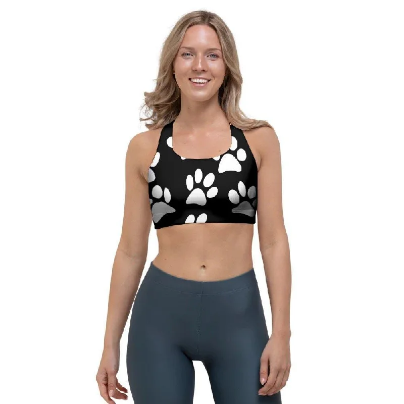 Paw Print Sports Bra Light Seamless Bra
