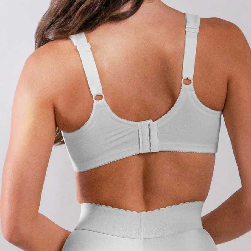 Style 7102 | Full Figure Super Support Soft Cup Bra - White Lightweight Cotton Bra