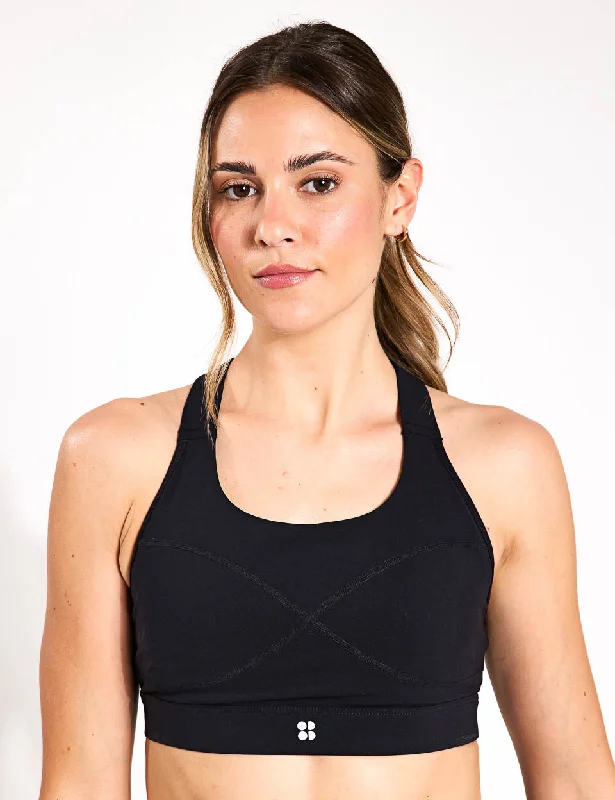 Power Medium Support Sports Bra - Black Light Padded Bra