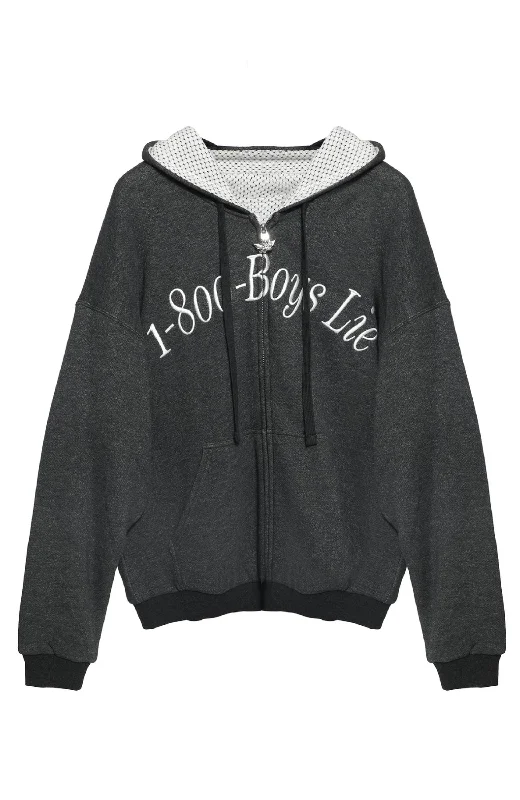 Boys Lie - 1-800 Refresh Harley Zip Hoodie Hoodie with Crew Neck Simple Timeless