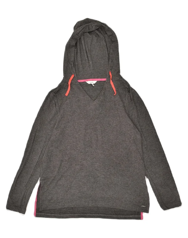 JOULES Womens Hoodie Jumper UK 12 Medium Grey Hoodie with Zipper Versatile Modern