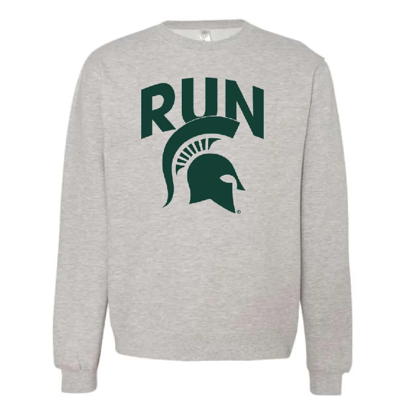 Run Sparty Crew Sweatshirt Hoodie with Logo Branding Identity