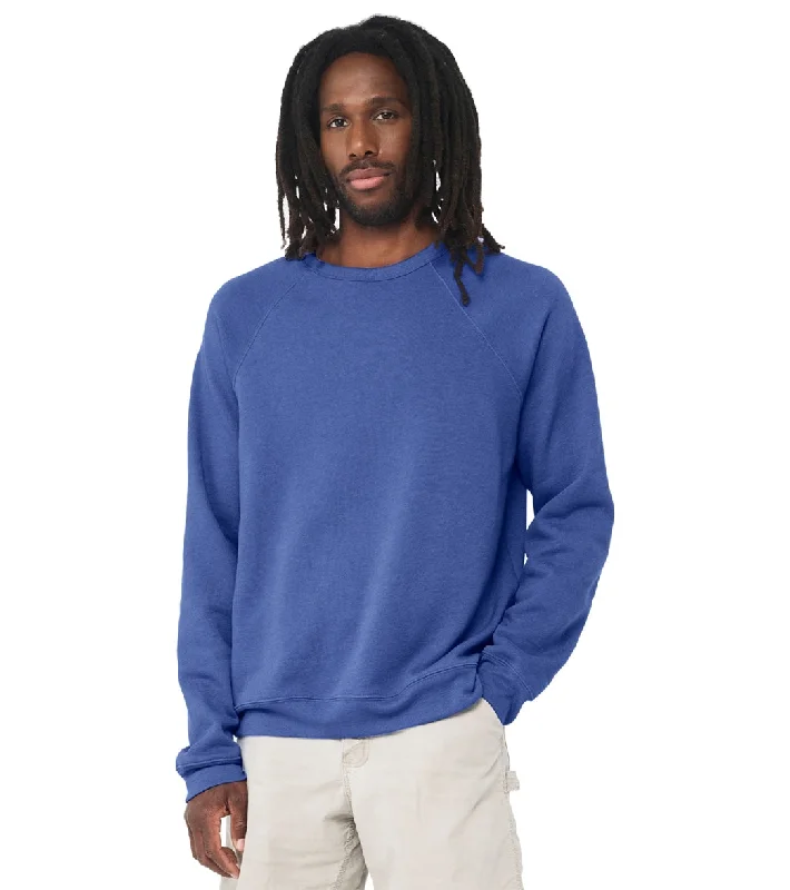 Bella + Canvas Unisex Sponge Fleece Crew Neck Sweatshirt Heather True Royal Hoodie with Ribbed Hem Stretchable Secure