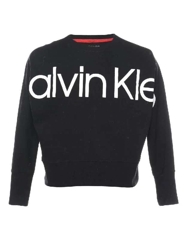 Calvin Klein Printed Sweatshirt - S Hoodie with Contrast Stitching Detailed Premium