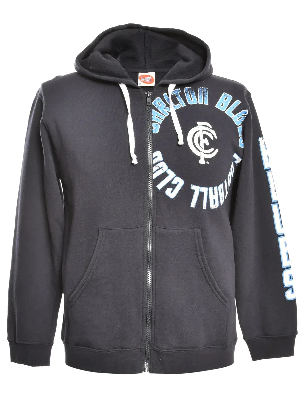 Carlton Blues  Printed Hoodie - M Hoodie with Contrast Stitching Detailed Premium