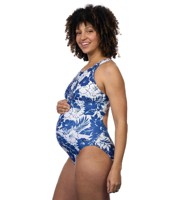 EQ Swimwear Women's Royal Hawaiian Harmony Extra Long Torso One Piece Swimsuit Adjustable Bikini Bottoms EQ Swimwear Women's Royal Hawaiian Harmony Extra Long Torso One Piece Swimsuit Adjustable Bikini Bottoms