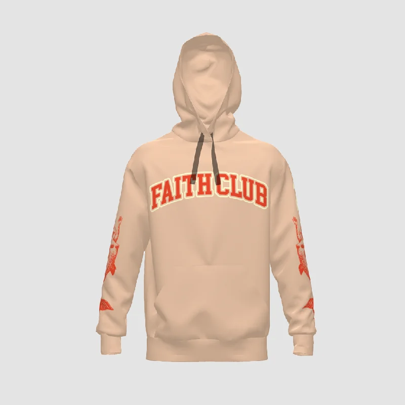 "FAITH CLUB" HOODIE Hoodie with Monochrome Minimalist Simple