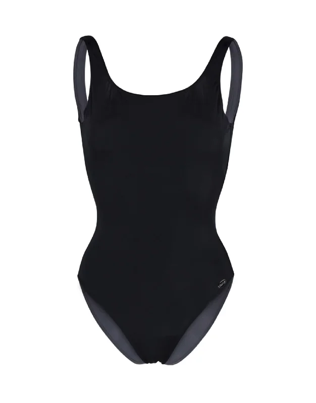 Regular U-Back Swimsuit - Black Comfortable Swim Dress