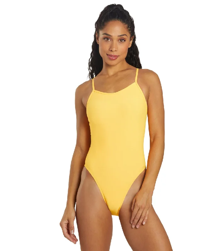 JOLYN Women's Chevy Solid One Piece Swimsuit Mango Floral Bikini Top