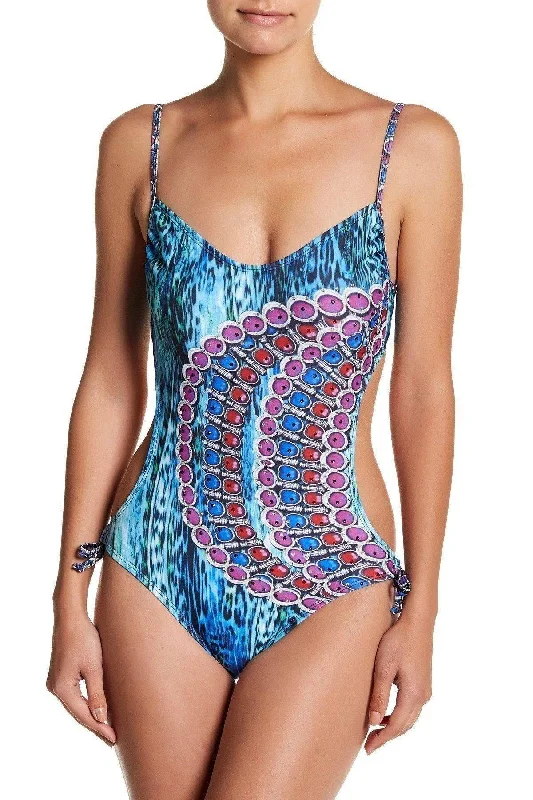La Moda Animal Print One-Piece Swimsuit / Monokini Beachwear, Resort Wear and Designer Swimwear Bold High-Cut Bikini
