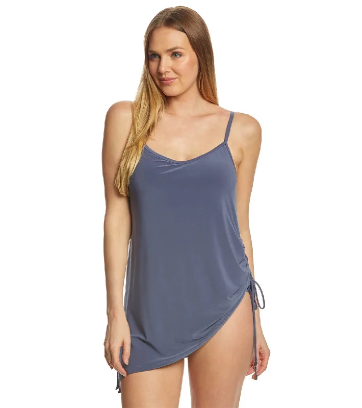 Magicsuit by Miraclesuit Solid Brynn Swim Dress Graphite Soft Beachwear Set