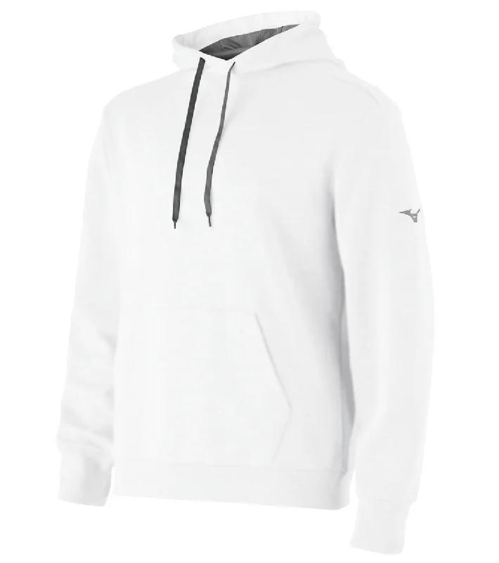 Mizuno Youth Challenger Hoodie White Hoodie with Drawstring Waist Adjustable Fitted