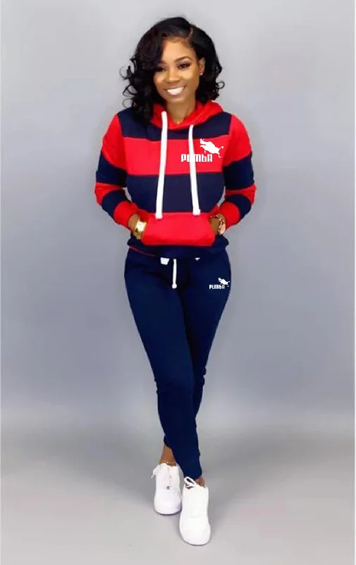 Sweatshirt+Pants Sportwear Casual Women's Sports Suit Hoodie with Back Slit Movement Comfort