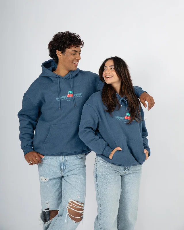 Picked For You Hoodie - Steel Blue Hoodie with Emblem Brand Identity