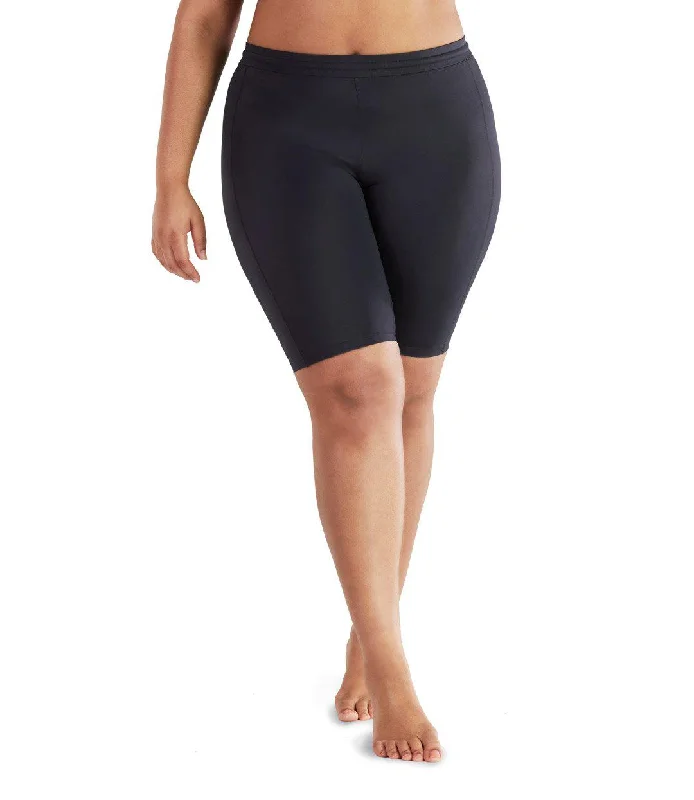 QuikEnergy Fitted Swim Short Black Trendy Swimsuit Bottoms