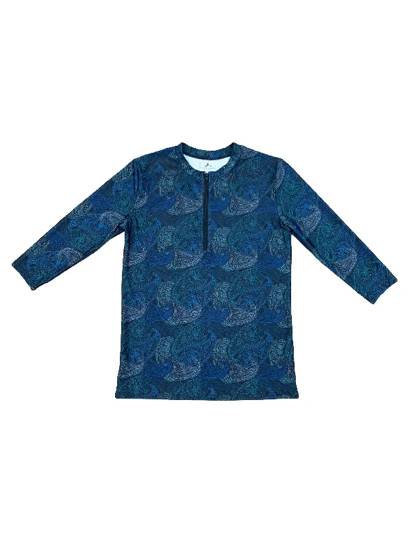 Paisley Rashguard Swim Top Swim Skirt Set