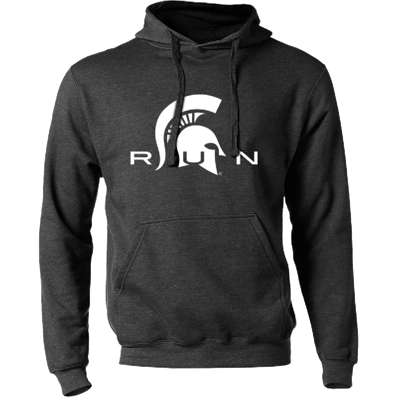 Run Sparty Sweatshirt Hoodie with Snap Buttons Easy Quick