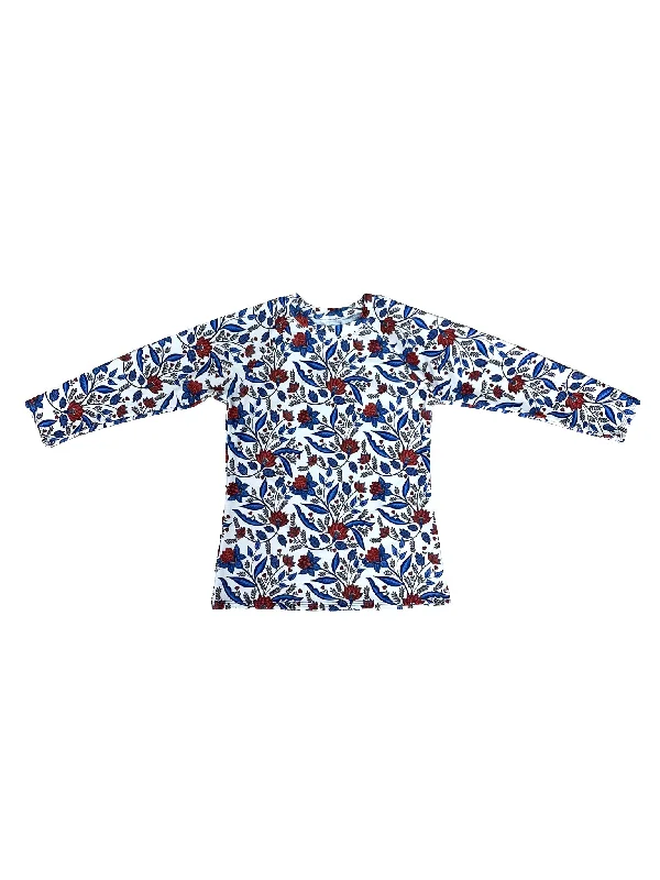 Mediterranean Full Print Swim Top Full Coverage Swimsuit