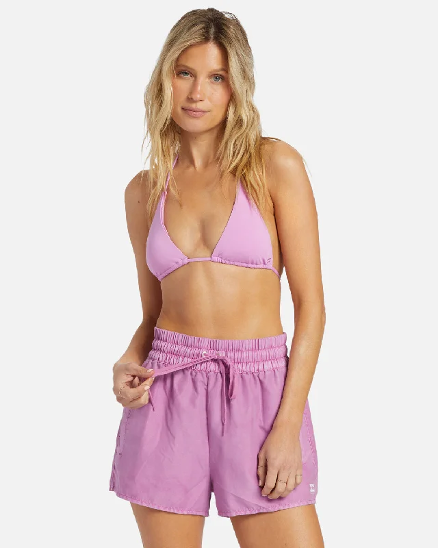 Sol Searcher New Elastic Waist Swim Trunks - Lush Lilac High-Waist Bikini Set