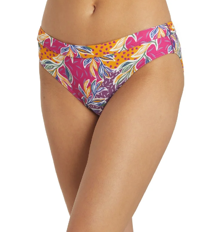 Sporti Active Floral Patchwork Hipster Workout Bikini Swim Bottom Classic One-Piece