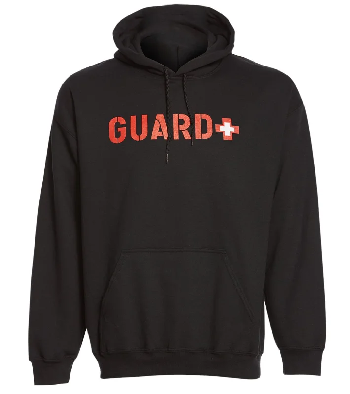 Sporti Guard Unisex Hooded Sweatshirt Black Black Hoodie with Exposed Zipper Edgy Industrial