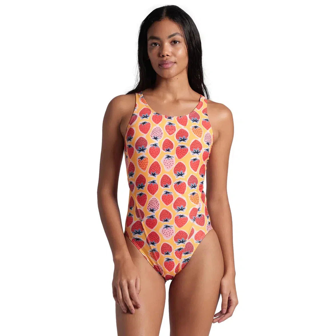 Arena Womens Strawberry Swimsuit - Tech Back Classic Sporty Swimsuit