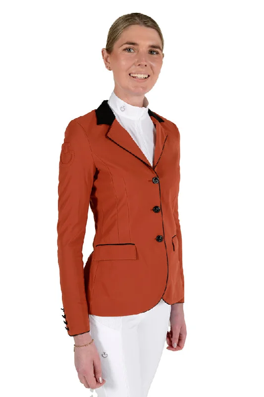 GP Riding Jacket - Terracotta Hooded Jacket Caped Jacket Shawl Collar Jacket