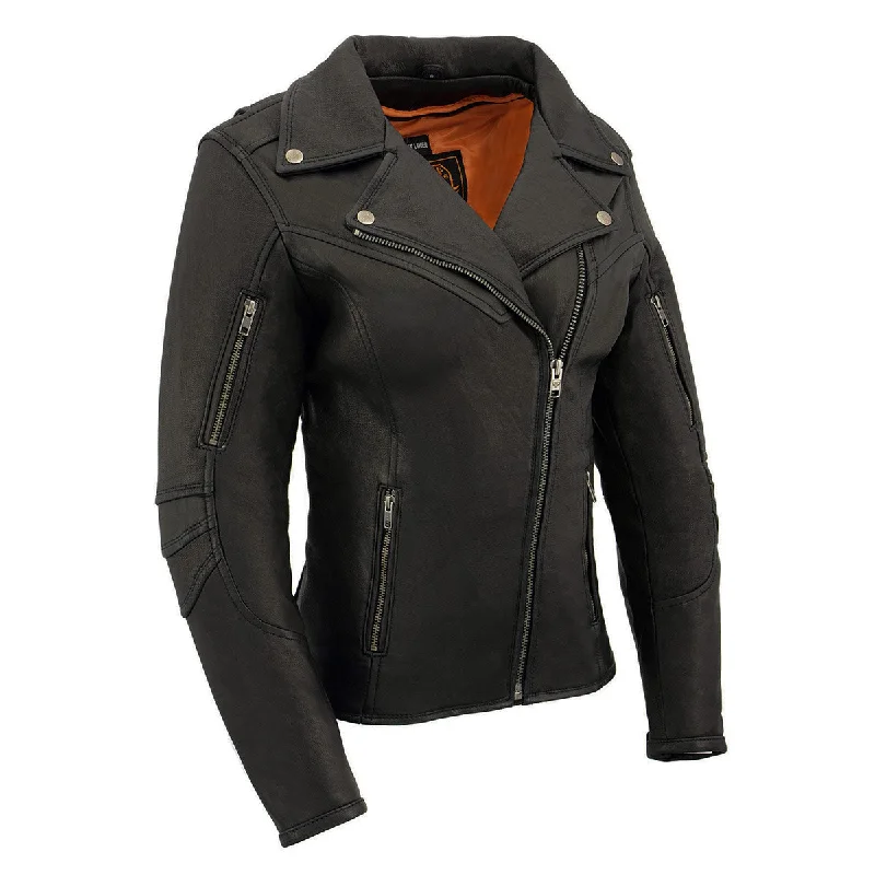 Milwaukee Leather MLL2581 Women's Black 'Classic' Leather Lightweight Long Length Vented Jacket Knit Jacket Woven Jacket Fleece Jacket Milwaukee Leather MLL2581 Women's Black 'Classic' Leather Lightweight Long Length Vented Jacket Knit Jacket Woven Jacket Fleece Jacket