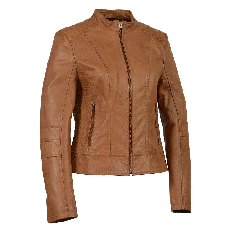 Milwaukee Leather SFL2860 Women's Saddle Zip Front Stand Up Collar Leather Jacket Herringbone Jacket Houndstooth Jacket Plaid Jacket Milwaukee Leather SFL2860 Women's Saddle Zip Front Stand Up Collar Leather Jacket Herringbone Jacket Houndstooth Jacket Plaid Jacket