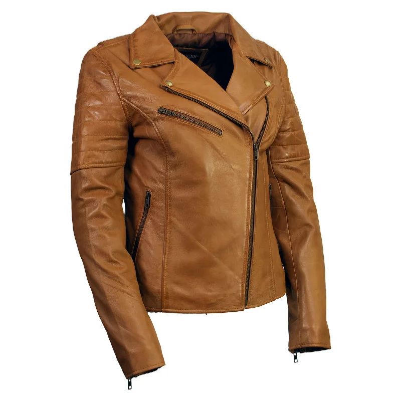 Milwaukee Leather SFL2870 Women's ‘Duchess’ Whiskey Motorcycle Style Fashion Casual Leather Jacket Knit Jacket Woven Jacket Fleece Jacket Milwaukee Leather SFL2870 Women's ‘Duchess’ Whiskey Motorcycle Style Fashion Casual Leather Jacket Knit Jacket Woven Jacket Fleece Jacket