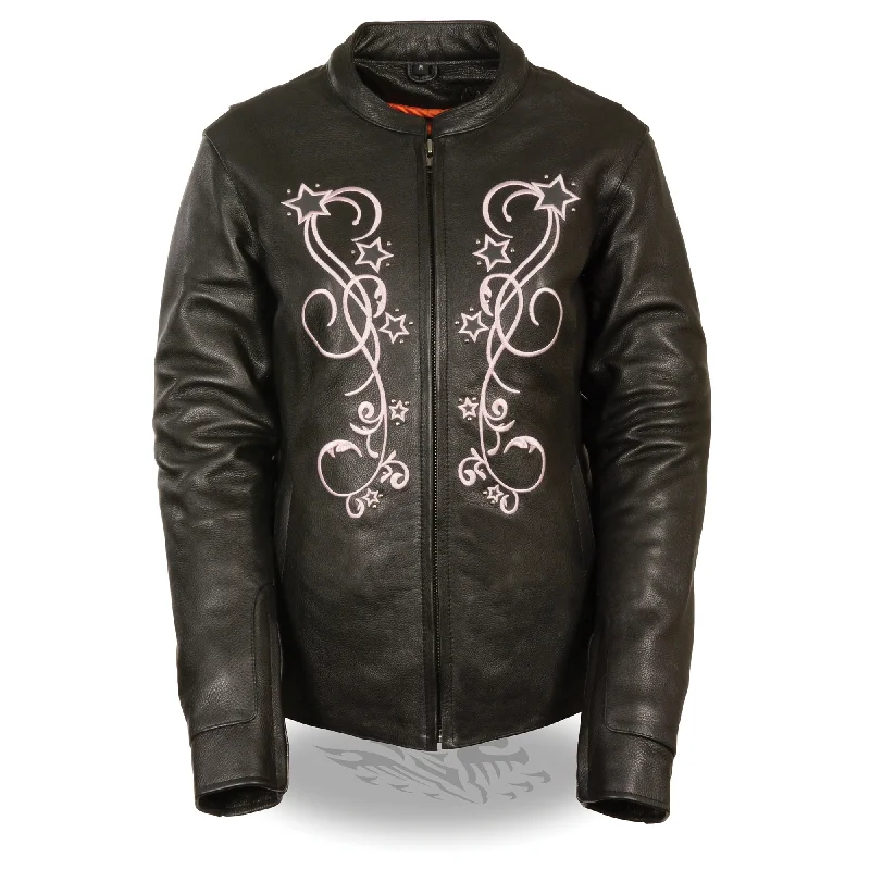 Women's Reflective Star Jacket w/ Rivet Detailing Lace Jacket Ribbed Jacket Sequined Jacket Women's Reflective Star Jacket w/ Rivet Detailing Lace Jacket Ribbed Jacket Sequined Jacket
