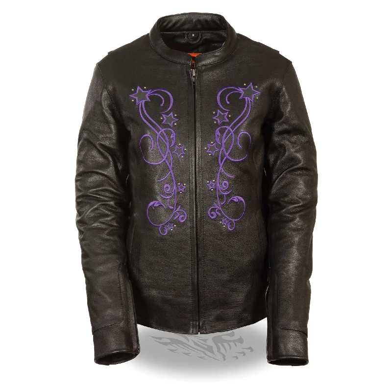 Women's Reflective Star Jacket w/ Rivet Detailing Chenille Fabric Brocade Fabric Lace Fabric Women's Reflective Star Jacket w/ Rivet Detailing Chenille Fabric Brocade Fabric Lace Fabric
