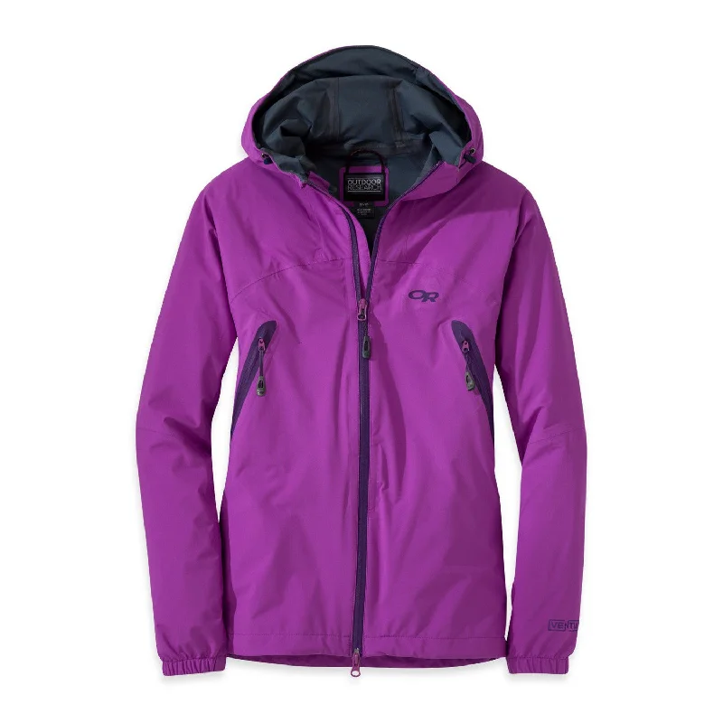 Outdoor Research Women's Allout Hooded Jacket Front Pockets Side Pockets Patch Pockets Outdoor Research Women's Allout Hooded Jacket Front Pockets Side Pockets Patch Pockets