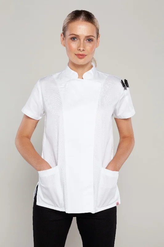 Sophia short sleeves white women's chef jacket Quilted Jacket Puffer Jacket Insulated Jacket