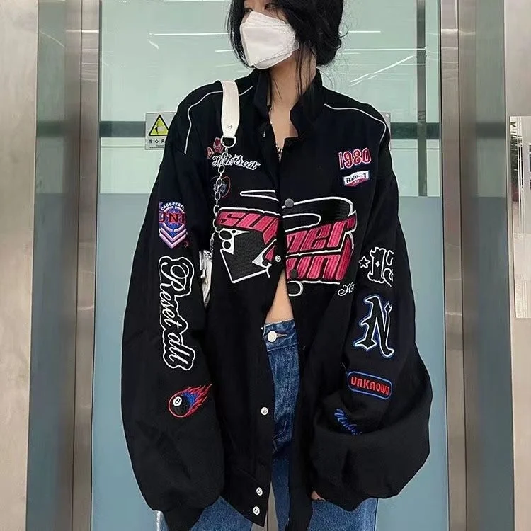 Vintage Y2k Bomber Jacket Snapped Jacket Toggled Jacket Drawstring Jacket