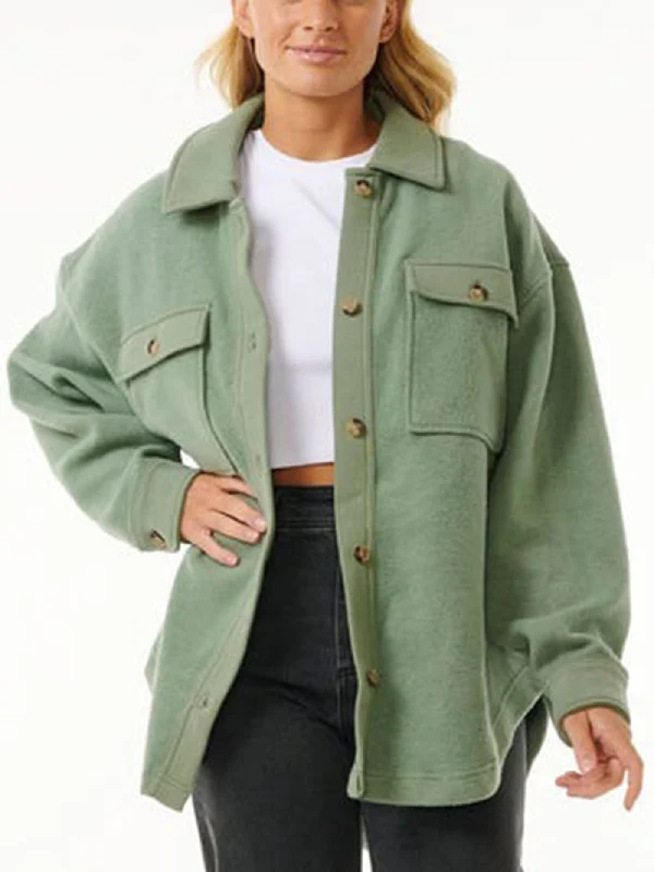 High Tide Jacket Notch Collar Peter Pan Collar Cowl Neck