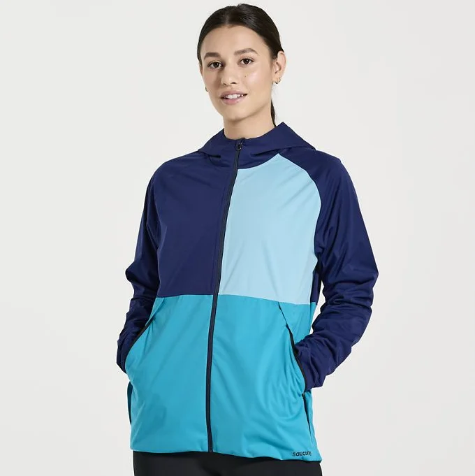 W Saucony Boulder Drizzle Jacket Zip Front Button Front Snap Front