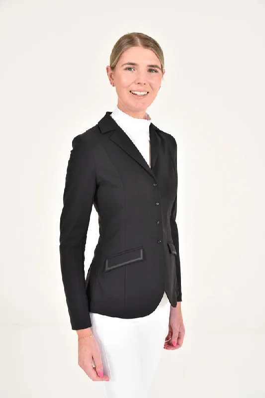 Zip Riding Jacket w Inserts - Black Satin Jacket Silk Jacket Chiffon Jacket