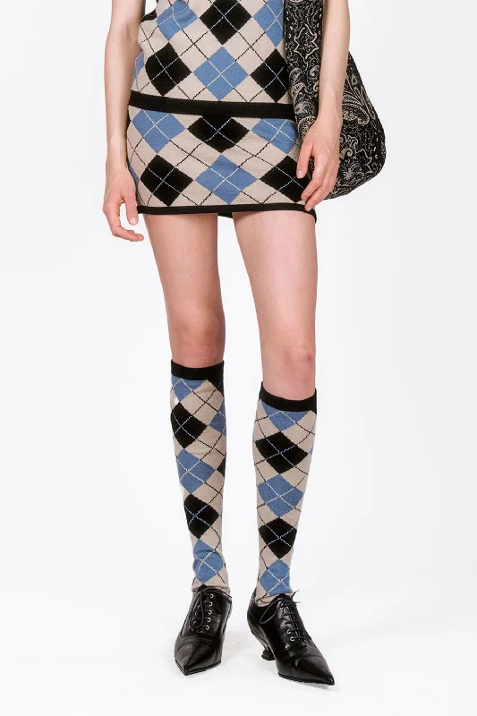 Argyle Knitwear Skirt lace skirt intricate