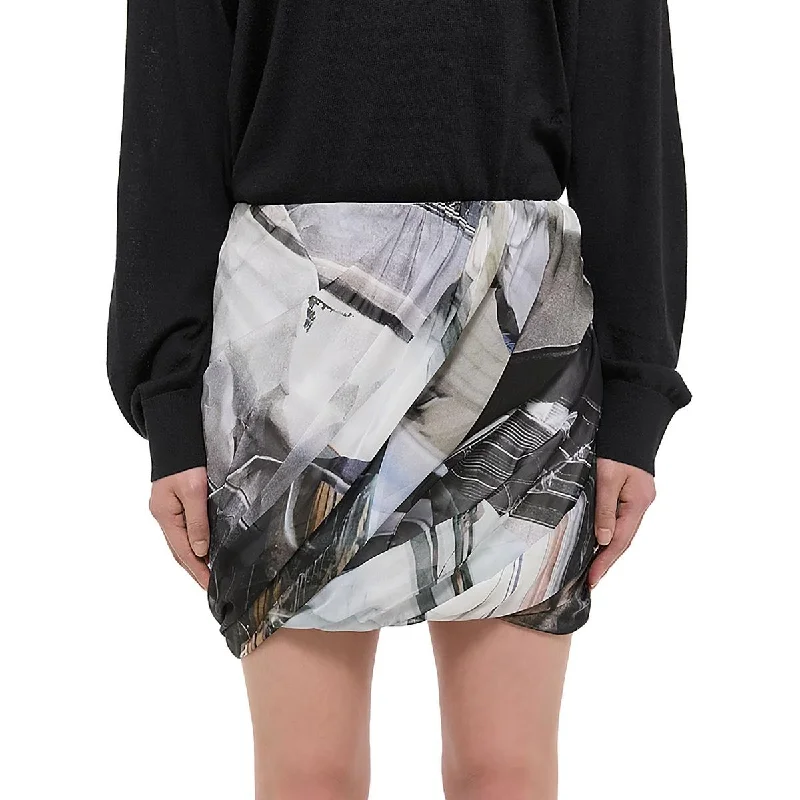 Womens Silk Bubble Mini Skirt silk skirt sleek